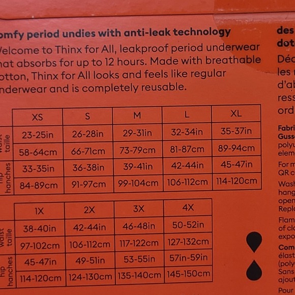 Thinx for All Period Leakproof Underwear Lace Trim Brief Size 1X Black Haze - Picture 5 of 7